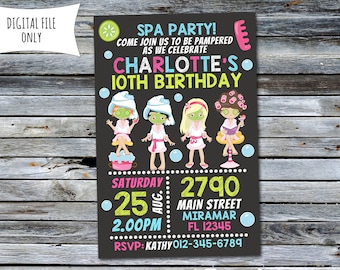 Spa Invitation / Spa Party Invitation / Spa Birthday Invitation (Personalized) Digital Printable File
