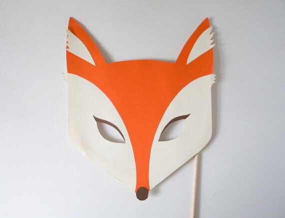 Fox Mask / Photo Booth Prop / Fox Prop / Mask Prop / Handmade