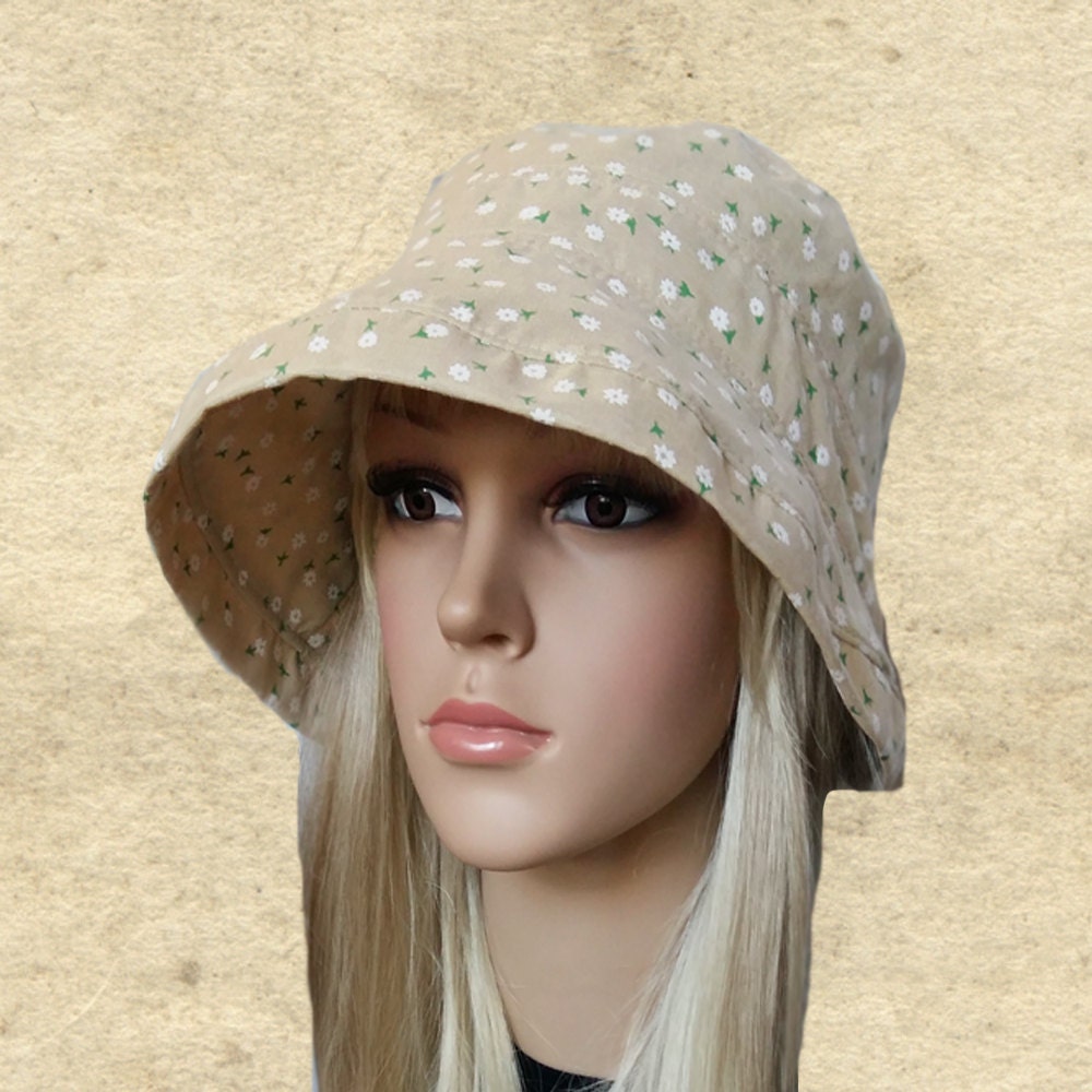 Womens cotton hats Cloche sun hats Women's fabric hats