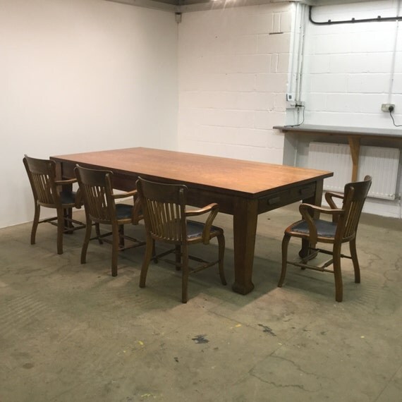 Tiger Oak Boardroom/Dining Table by SawmillVintage on Etsy
