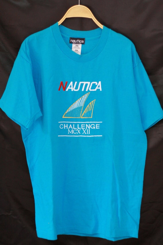 Nautica T Shirt Vintage 90s Cotton L Men Sport Embroider