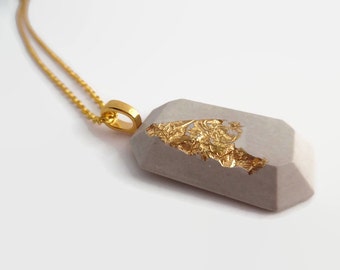 Cement Necklace, concrete necklace, concrete jewelry, cement jewelry, gifts for her, modern necklace, beton, concrete pendant, modern