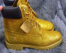 custom glitter timberlands
