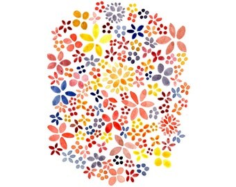 Spring Printable, Flower Printable, Watercolor Printable, Flower Watercolors, Instant Download, Digital File, Printable, 8x10 Frame