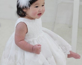 Set i-Baby Christening Dress(Bonnet+Bloomer+Shortdress), Handmade, Baptism Dress, Party Dress, White Dress, Infant dress, Cotton Dress