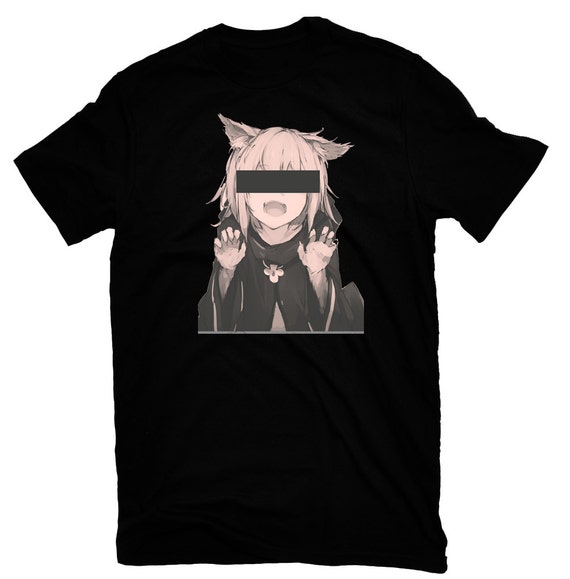 anime girl shirt censored mens womens shirt black by ...