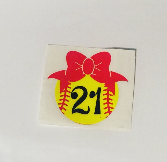 Softball Helmet Decal Softball Car Decal by JamsVinylDesigns