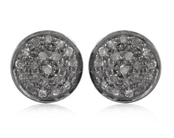 Pave Diamond Stud Earrings White Diamond stud earrings 8mm stud earring