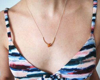 Sale 40% necklace beige gold filled 14 k, caramel Tan bead, wire beige nylon, dainty necklace, handmade, basic long long n6 Pearl ochre