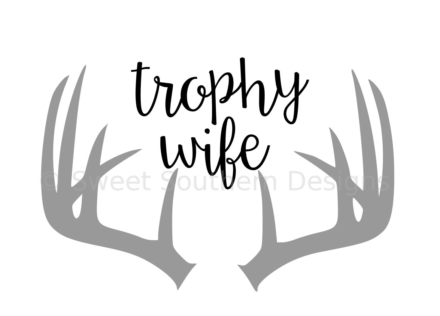 Download Trophy wife with antlers SVG instant download design for