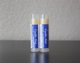 Vanilla Mint lip balm (1 tube) - organic essential oils, natural lip care