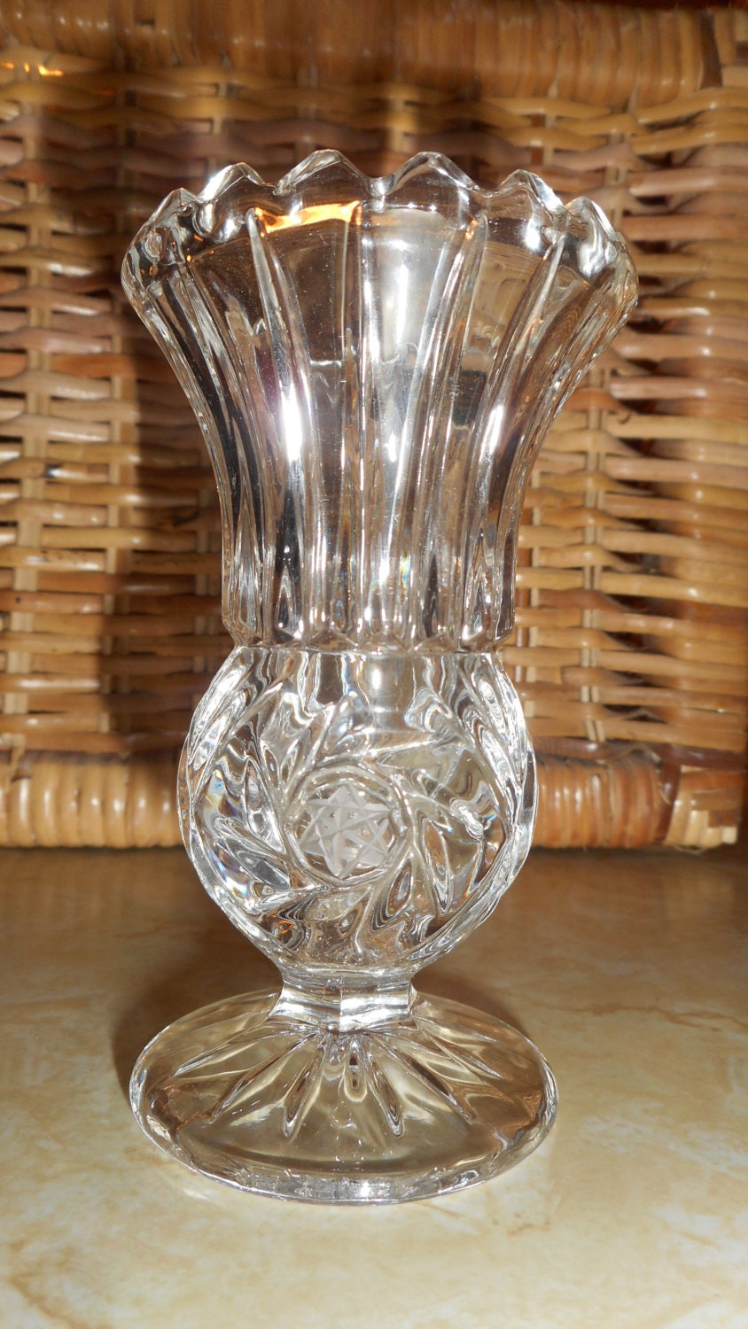 24% LEAD CRYSTAL Mini Vase YUGOSLAVIA