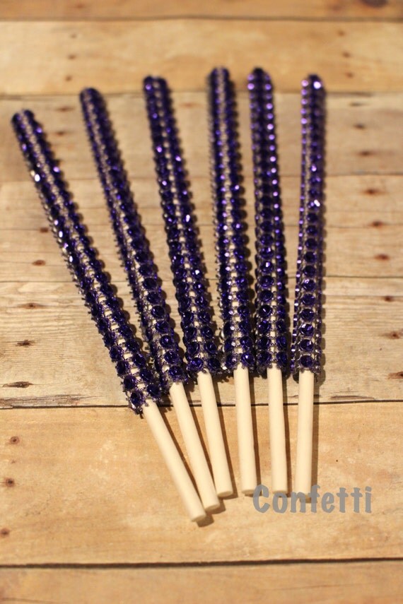 Purple Bling Sticks Set of 12 by ConfettiPartyDesign on Etsy