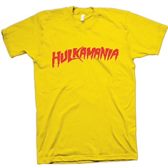 Hulkamania Wrestling Tshirt Hulk Hogan WCW Yellow by UnrulyTshirts