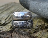 1946 Half Crown Coin Ring an unusual and unique 70th Birthday Gift