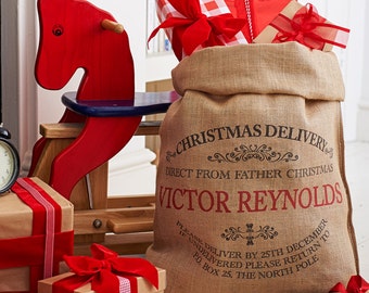 Santa Sack - Christmas sack - Personalised Santa Sack - Personalized Christmas Sack - Jute Sack - Jute Bag - Christmas stocking - Xmas sack