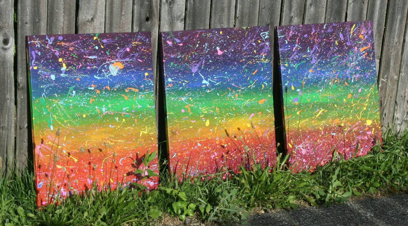 Abstract Rainbow Painting Abstract Painting Acrylic