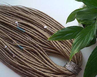 SYNTHETIC DOUBLE ENDED Dreads Custom Synthetic Extensions Handmade Ash blonde dreadlocks kanekalon