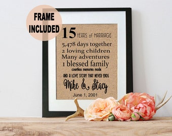 15 year Anniversary Gift, 15th Anniversary, 15th Wedding Anniversary ...