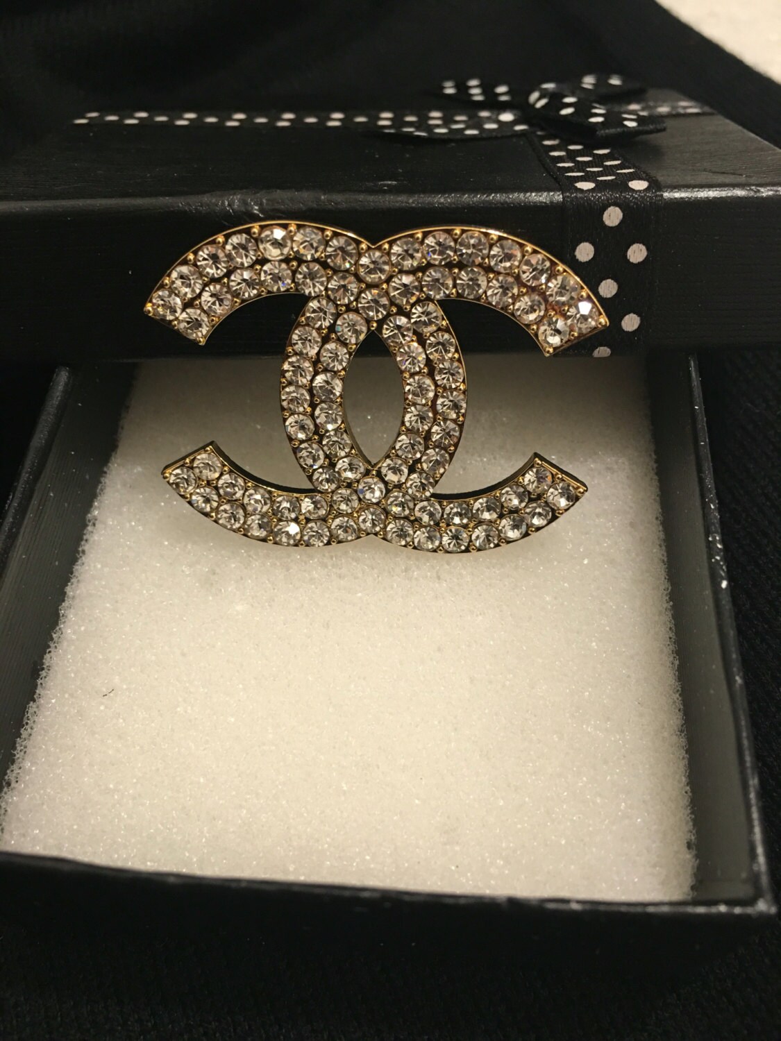 Gold CC Brooch by on Etsy