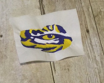 LSU Tiger Eye Embroidery Design, LSU Applique, LSU Embroidery Design