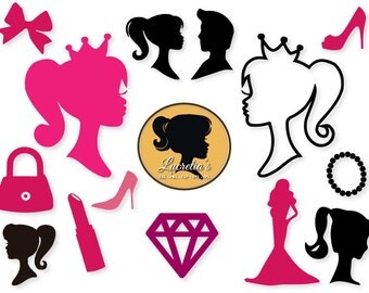 Barbie, Barbie SVG, Barbie silhouettes, for Silhouette Cameo or Cricut, svg, vector, svg, dxf eps