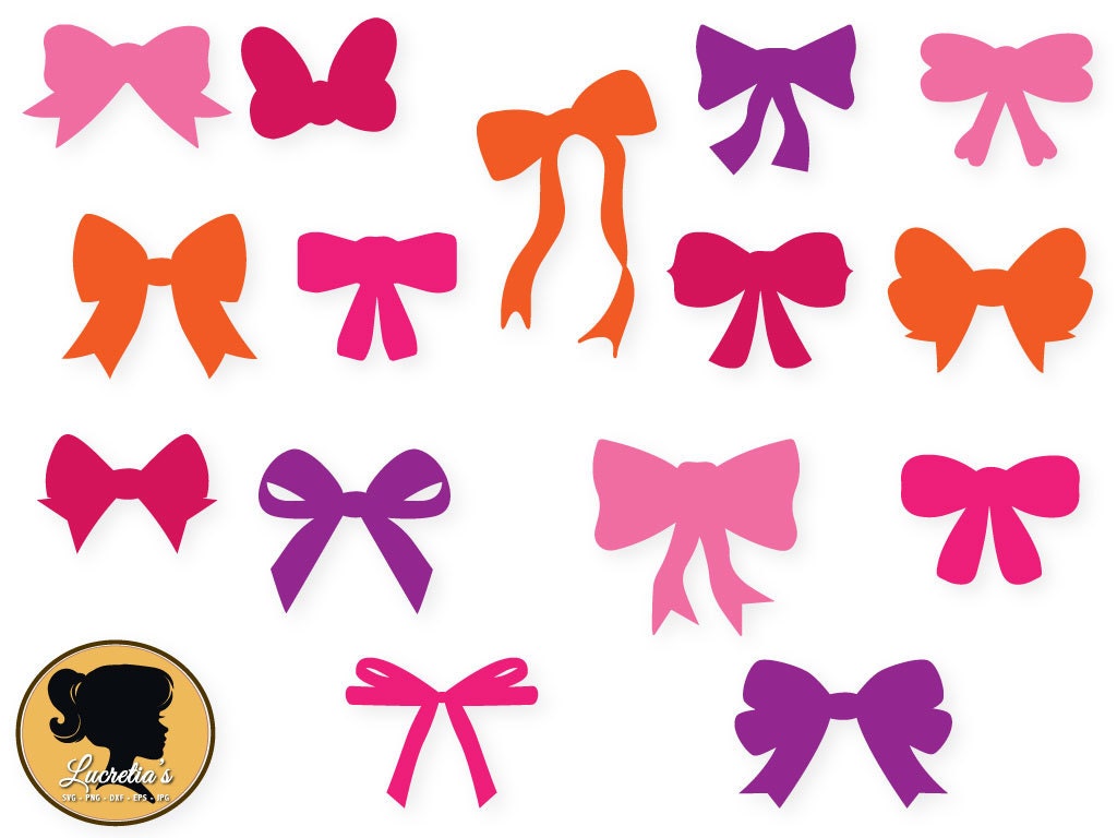 bows SVG and DXF Cut File for Silhouette Shaped Bow