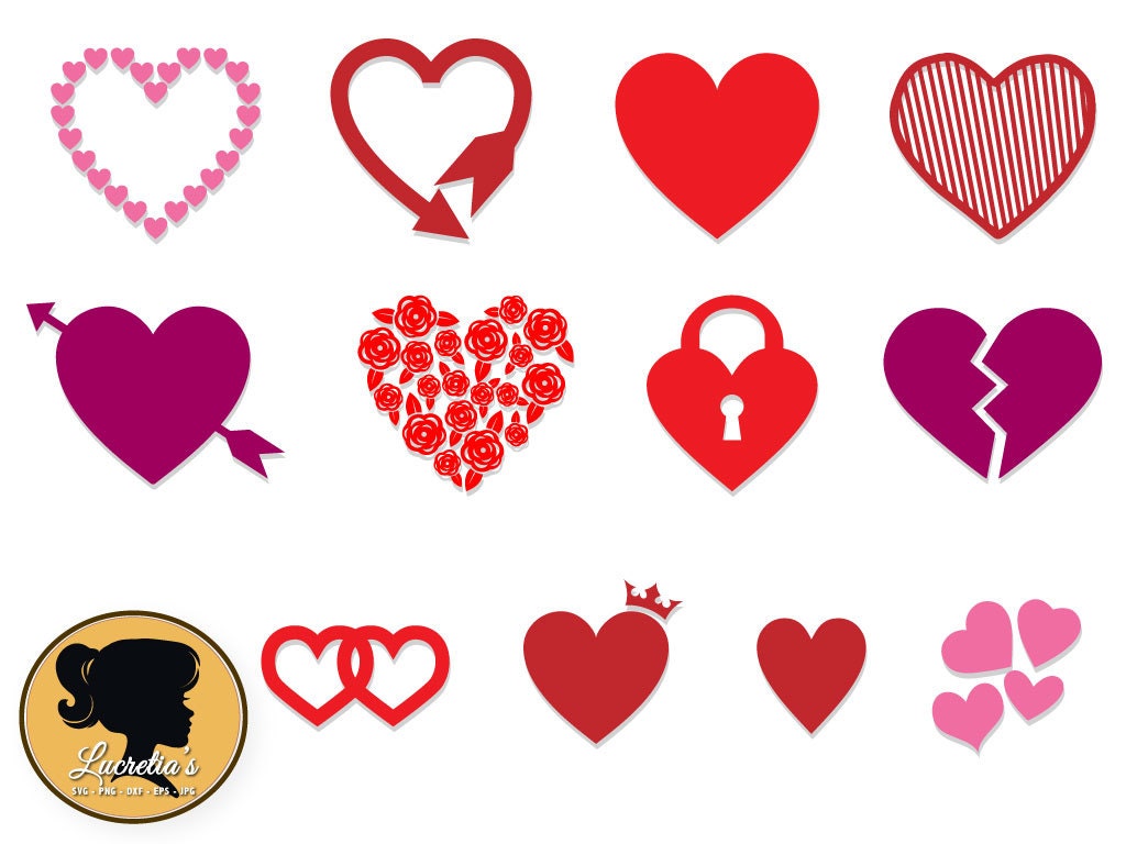 Download Heart design Silhouette Heart svg collection pack vector