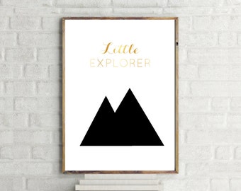 Little Explorer Print // Kid's Wall Art // Kids Minimalist Poster // Boy Girl Poster // Childrens Poster // Kids Typography // Kids Room