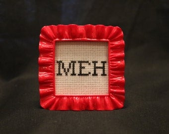 Framed cross stitch word art