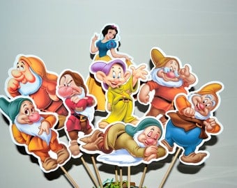 Disney Snow White Set of 8 Centerpiece Picks (Double-Sided)