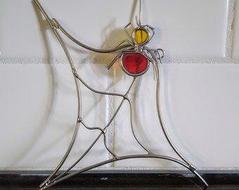 Stained Glass Spider and Web Sun Catcher