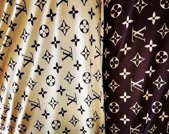 Cozy faux fur Wellsoft fabric with LV Inspired Black Monogram print –  logofabrics