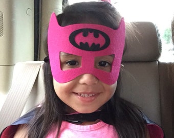 Batgirl Cape - superhero double-sided cape, mask, and/or arm cuffs. Party favors, costume or cosplay.