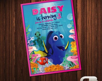 Finding Dory Invitation - Finding Dory Invite - Finding Dory Invitation - Finding Dory Birthday Party - Digital File Download