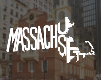 Massachusetts Decal, Massachusetts Sticker, Patriots Decal, Laptop Decal, Laptop Sticker, Macbook Decal