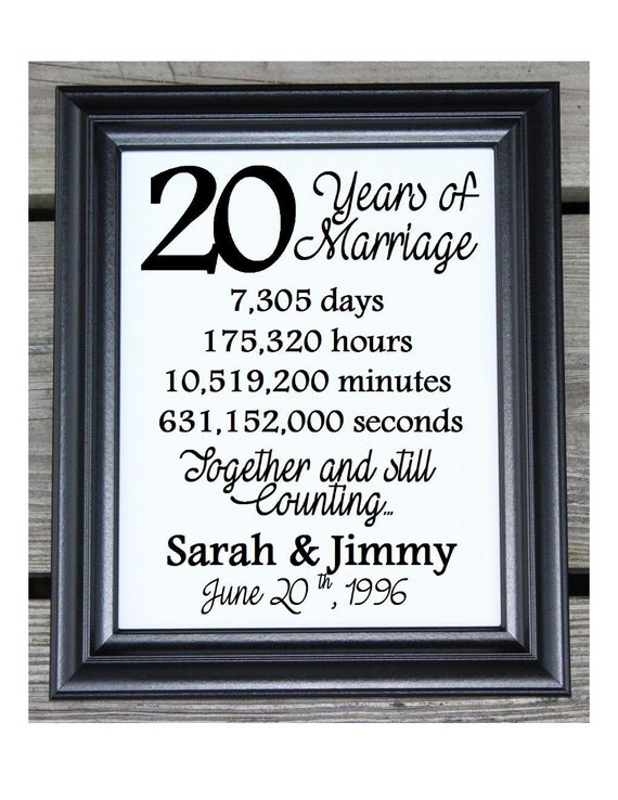 Cotton Print 20th Wedding Gift 20 Years Together 20 Years ...