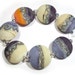Zen Squeezed, Handmade Glass Lampwork Beads, Etched Lampwork, Lampwork Lentils, Handmade Lampwork