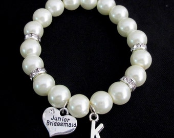 Junior Bridesmaid Bracelet, Pearl Bracelet Junior Bridesmaid Gift - Junior Bridesmaid Bracelet - Mini Bride Bracelet Free Shippin in USA