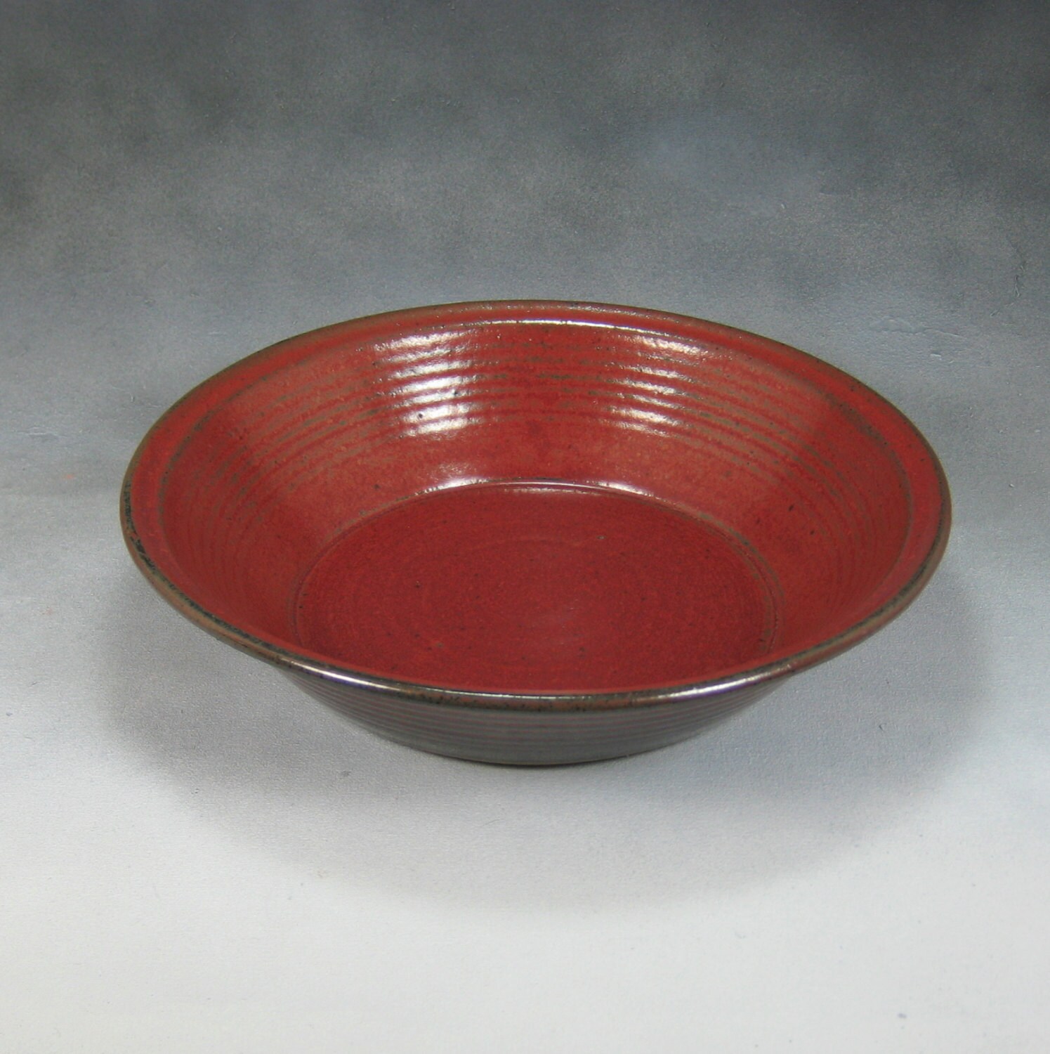 Red Deep Dish Ceramic Pie Pan Hand Thrown Stoneware Pottery 4