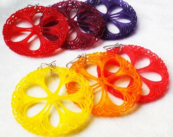 Vintage Lucite filigree hypoallergenic earrings, colorful statement earrings, gift for her, Gift for best friends, Gift for women