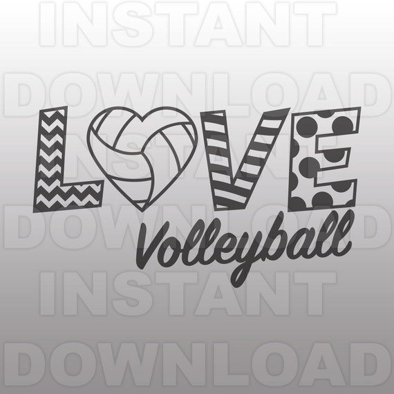 Download Love Volleyball SVGVolleyball Heart SVG File Commercial