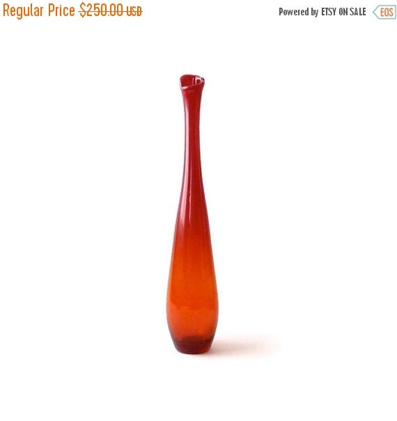 SUMMER SALE Modernist Blenko Stretch Vase 6427 by by mascarajones