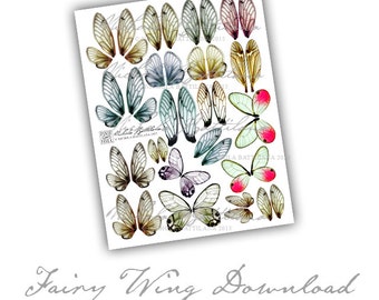 Fairy Wings Digital Collage Sheet PDF Download