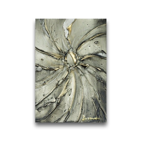 gray abstract art print on canvas contemporary by ModernHouseArt