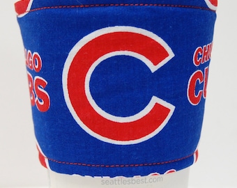 Coffee Cozy, Cup Sleeve, Eco Friendly, Slip-on, Co-Worker, Teacher Appreciation, Coach, Bulk Discount: Chicago Cubs MLB