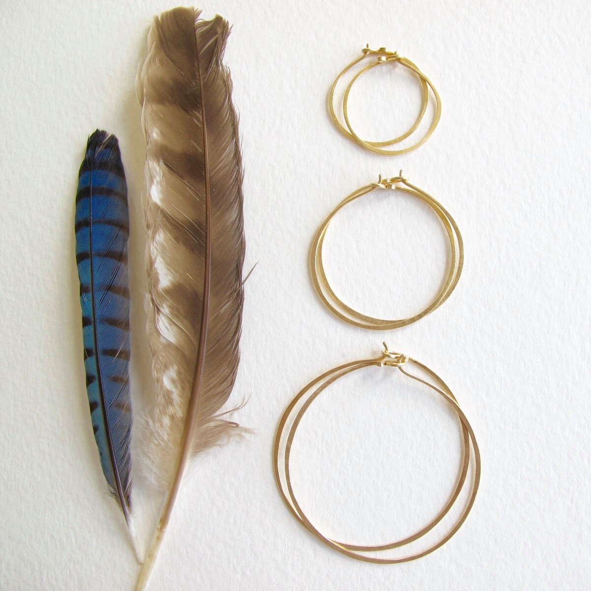 gold endless hoop earrings 18k