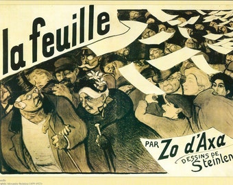 Steinlen's "la feuille par Zo d'Axa dessins de Steinlen" Reproduced French Vintage Poster to Frame or Paper Arts, Collage & MORE PSS 2730