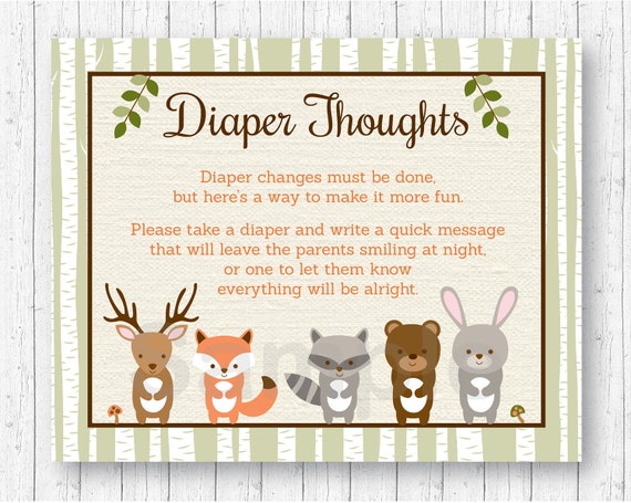 Woodland Animals Diaper Thoughts Late Night Diaper Baby ...