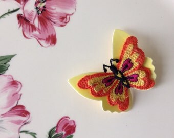 Embroidered Butterfly Pin
